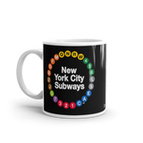 Black Coffee Mug | Black Multi-Circle Mug | NYC Subway Line