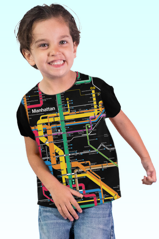 NEW! TODDLER DIAGRAM SUBWAY MAP MANHATTAN TEE