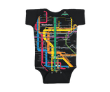 INFANT DIAGRAM SUBWAY MAP MANHATTAN ROMPERS