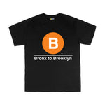 Kids Classic Subway Logo Tee | Black t-shirt with a blue circle featuring a white "B". Text below reads: "Bronx to Brooklyn." Perfect for fans of the NYC Subway Line.