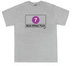 Mets Stadium Station Tee | Sport Gray t-shirt featuring Mets Stadium subway line symbols from 'New York City Subways'. Perfect for fans of the NYC Subway Line.