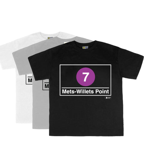 Mets  Stadium Station Tee | Toddler T-shirt featuring Mets  Stadium subway line symbols from 'New York City Subways'. Perfect for fans of the NYC Subway Line.