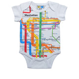 New! NYC Subway Line Manhattan Map Infant Rompers