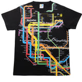 New! NYC Subway Line Manhattan Map Adult T-Shirt
