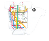 INFANT DIAGRAM SUBWAY MAP MANHATTAN ROMPERS