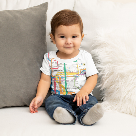 TODDLER DIAGRAM SUBWAY MAP MANHATTAN TEE
