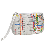 Satin Map Wristlet