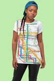New! NYC Subway Line Manhattan Map Adult T-Shirt