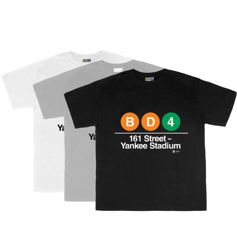 Yankee Stadium Station Toddler Tee | Toddler T-shirt featuring Yankee Stadium subway line symbols from 'New York City Subways'. Perfect for fans of the NYC Subway Line.