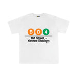 Yankee Stadium Station Toddler Tee | White Toddler t-shirt featuring Yankee Stadium subway line symbols from 'New York City Subways'. Perfect for fans of the NYC Subway Line.