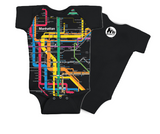 INFANT DIAGRAM SUBWAY MAP MANHATTAN ROMPERS