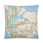 All-Over Map Pillow | Map Pillow | Printed Pillow | NYC Subway Line