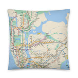 All-Over Map Pillow | Map Pillow | Printed Pillow | NYC Subway Line