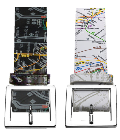 Subway Map Belts | Belt with Square Buckle | NYC Subway Line