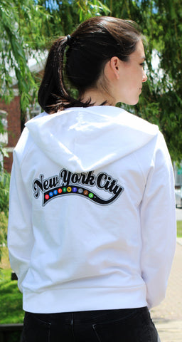 NYC Swoosh White Hoodie | New York City Hoodie | NYC Subway Line