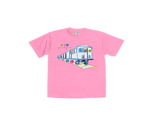 Nyc Subway T Shirt | Baby Pink Subway Tee | NYC Subway Line