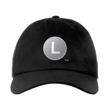 Classic Subway Baseball Caps | Black Baseball Cap with a gray circle featuring a white "L". Text below reads: "Brooklyn to Manhattan." Perfect for fans of the NYC Subway Line.

