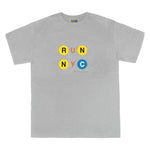 Run NYC T Shirt | Sport Gray tee with bold 'RUN NYC' message design, celebrating the spirit of New York City, made from 100% cotton.