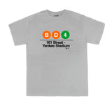 Yankee Stadium Station Tee | Sport Gray t-shirt featuring Yankee Stadium subway line symbols from 'New York City Subways'. Perfect for fans of the NYC Subway Line.