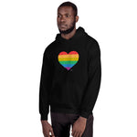 Pride Heart Unisex Hoodie | Black Unisex Hoodie | NYC Subway Line