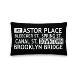 Downtown Throw Pillow | Throw Pillow | NYC Subway Line