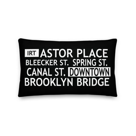 Downtown Throw Pillow | Throw Pillow | NYC Subway Line