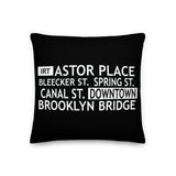 Downtown Throw Pillow | Throw Pillow | NYC Subway Line