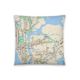 All-Over Map Pillow | Map Pillow | Printed Pillow | NYC Subway Line