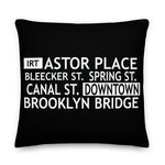 Downtown Throw Pillow | Throw Pillow | NYC Subway Line