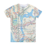 World Map T-Shirt | Map T-Shirt | All-Over Map Tee | NYC Subway Line