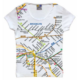 Brooklyn Subway Map Tee | Subway Map White T Shirt | NYC Subway Line