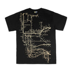 Gold Foil Map Tees | Gold Foil Map Printed Tees | NYC Subway Line