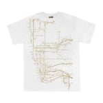Gold Foil Map Tees | Gold Foil Map Printed Tees | NYC Subway Line