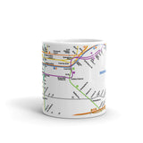 White Manhattan Cup | Subway Map Cup | NYC Subway Line