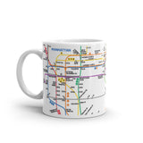 White Manhattan Cup | Subway Map Cup | NYC Subway Line