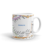 White Manhattan Cup | Subway Map Cup | NYC Subway Line