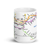 White Manhattan Cup | Subway Map Cup | NYC Subway Line