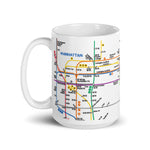 White Manhattan Cup | Subway Map Cup | NYC Subway Line