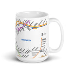 White Manhattan Cup | Subway Map Cup | NYC Subway Line